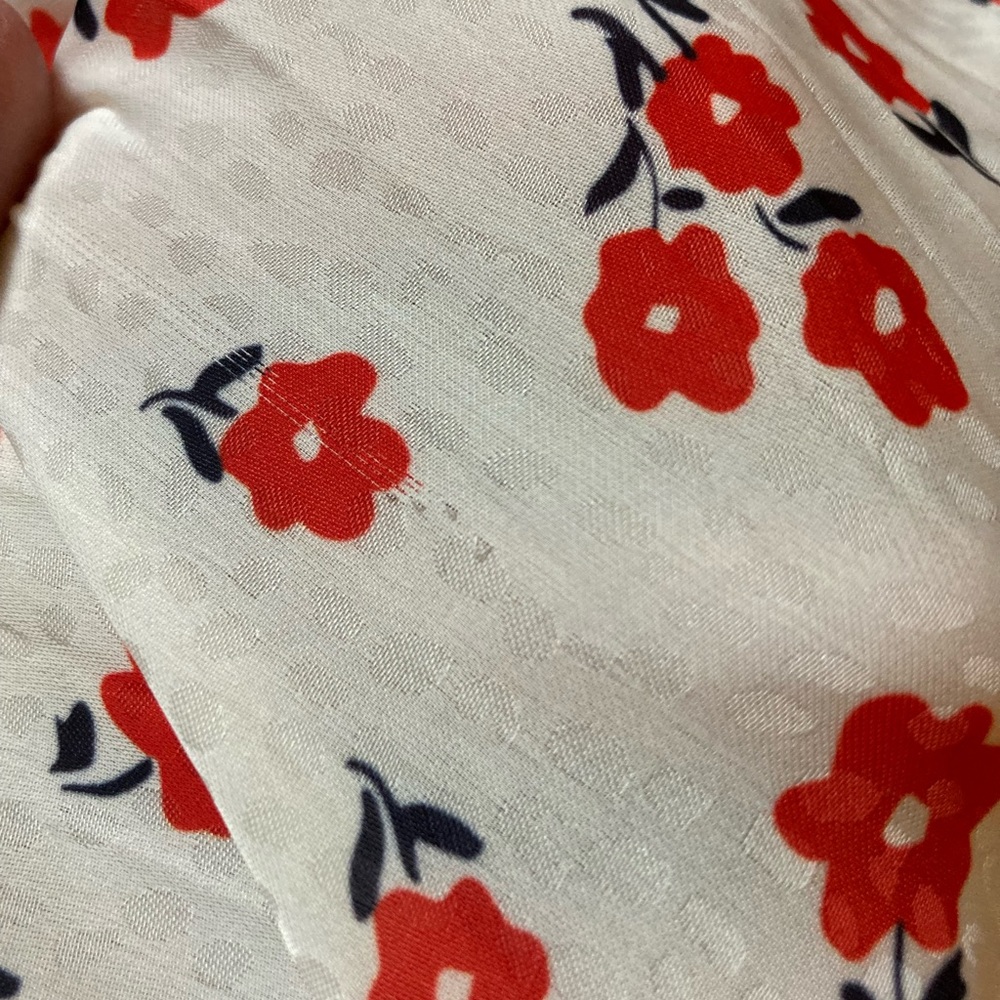 Self-Portrait Ditsy Floral Print One Shoulder Blouse, Sz 2 - Picture 13 of 16